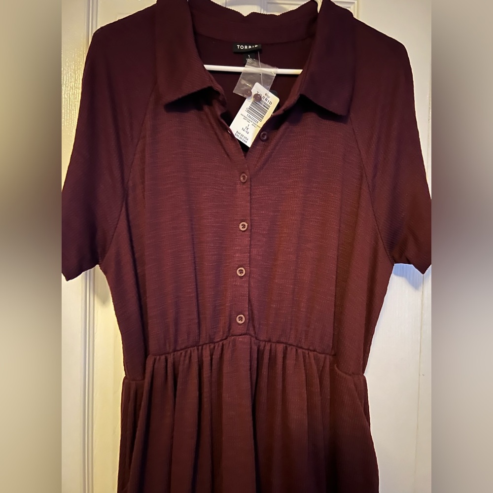 Torrid dress wine/ burgundy color 1x